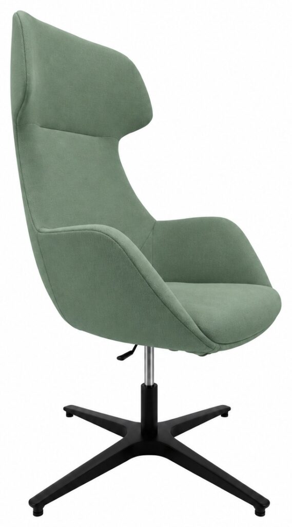 DALILA swivel armchair, three-quarter front view